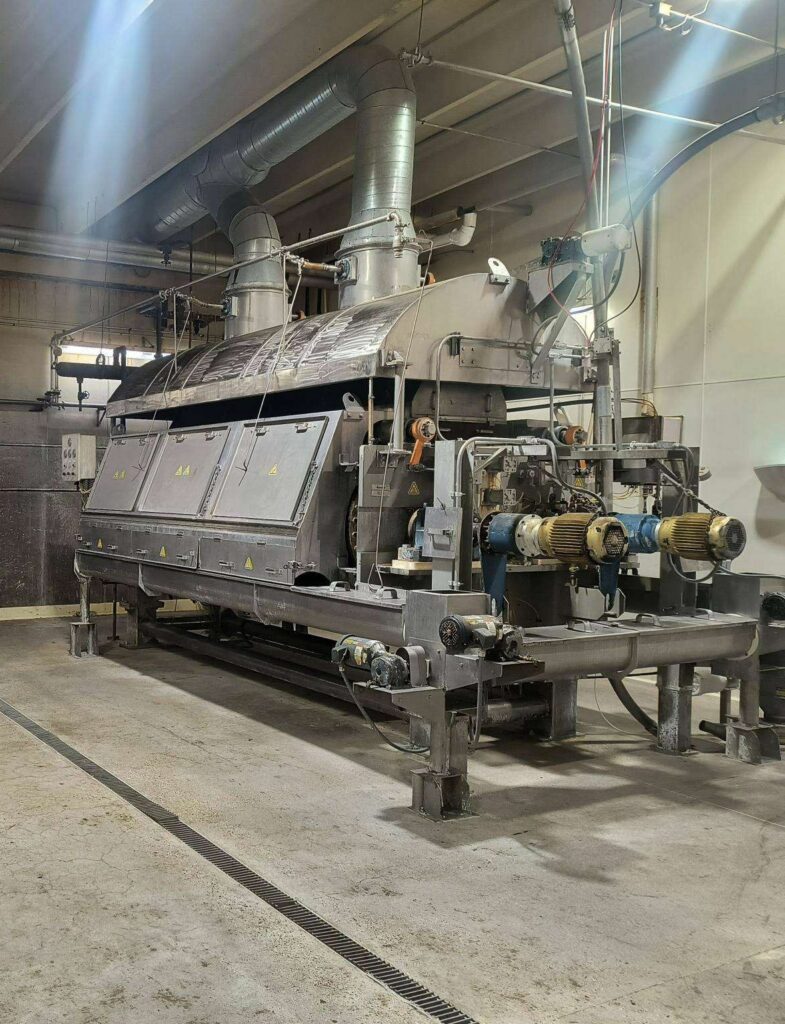 DDR Buflovac 42 x 144 Double Drum Dryer set up